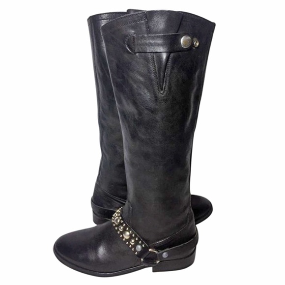 Golden Goose Black Leather Motorcycle Boots Size 6 - Picture 1 of 8